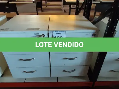 LOTE 122 - 02 GAVETEIROS DE ESCRITÓRIO COM 03 GAVETAS CADA. (NO ESTADO) ATENÇÃO! FAZER A VISITAÇÃO ANTES DE ARREMATAR, NÃO SABEMOS SE FUNCIONA, LEILÃO NÃO TEM GARANTIA E NEM DEVOLUÇÃO, SUJEITO A POSSÍVEIS AVARIAS VISÍVEIS/OCULTAS E/OU AUSÊNCIA DE COMPONENTES.