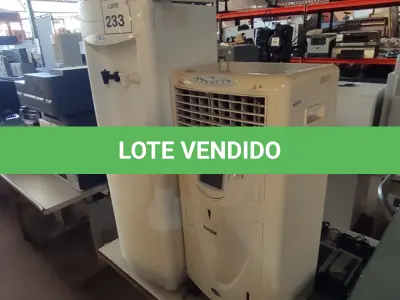 LOTE 233 - 01 BEBEDOURO PARA GARRAFÃO MARCA IBBL E 01 CLIMATIZADOR DE AR MARCA CONSUL. (NO ESTADO) ATENÇÃO! FAZER A VISITAÇÃO ANTES DE ARREMATAR, NÃO SABEMOS SE FUNCIONA, LEILÃO NÃO TEM GARANTIA E NEM DEVOLUÇÃO, SUJEITO A POSSÍVEIS AVARIAS VISÍVEIS/OCULTAS E/OU AUSÊNCIA DE COMPONENTES.