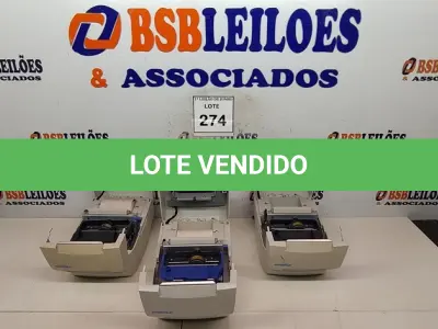 LOTE 274 - 03 IMPRESSORAS DE CUPOM MARCA DIABOLD. (NO ESTADO) ATENÇÃO! FAZER A VISITAÇÃO ANTES DE ARREMATAR, NÃO SABEMOS SE FUNCIONA, LEILÃO NÃO TEM GARANTIA E NEM DEVOLUÇÃO, SUJEITO A POSSÍVEIS AVARIAS VISÍVEIS/OCULTAS E/OU AUSÊNCIA DE COMPONENTES.