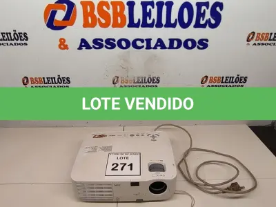 LOTE 271 - 01 PROJETOR MULTIMIDIA MARCA NEC. (NO ESTADO) ATENÇÃO! FAZER A VISITAÇÃO ANTES DE ARREMATAR, NÃO SABEMOS SE FUNCIONA, LEILÃO NÃO TEM GARANTIA E NEM DEVOLUÇÃO, SUJEITO A POSSÍVEIS AVARIAS VISÍVEIS/OCULTAS E/OU AUSÊNCIA DE COMPONENTES.