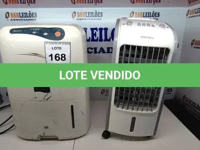 LOTE 168 - 02 UMIDIFICADORES, SENDO 01 MODELO GDS12D MARCA GREE E 01 MODELO CLM4A-02 MARCA VENTISOL. (NO ESTADO) ATENÇÃO! FAZER A VISITAÇÃO ANTES DE ARREMATAR, NÃO SABEMOS SE FUNCIONA, LEILÃO NÃO TEM GARANTIA E NEM DEVOLUÇÃO, SUJEITO A POSSÍVEIS AVARIAS VISÍVEIS/OCULTAS E/OU AUSÊNCIA DE COMPONENTES.