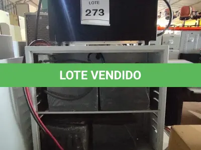 LOTE 273 - 01 NOBREAK MARCA LACERDA E UM BANCO DE BATERIAS COM 4 BATERIAS. (NO ESTADO) ATENÇÃO! FAZER A VISITAÇÃO ANTES DE ARREMATAR, NÃO SABEMOS SE FUNCIONA, LEILÃO NÃO TEM GARANTIA E NEM DEVOLUÇÃO, SUJEITO A POSSÍVEIS AVARIAS VISÍVEIS/OCULTAS E/OU AUSÊNCIA DE COMPONENTES.