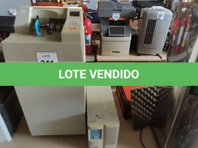 LOTE 241 - 01 CONTADOR DE CÉDULAS A VÁCUO E 01 NOBREAK 2000VA. (NO ESTADO) ATENÇÃO! FAZER A VISITAÇÃO ANTES DE ARREMATAR, NÃO SABEMOS SE FUNCIONA, LEILÃO NÃO TEM GARANTIA E NEM DEVOLUÇÃO, SUJEITO A POSSÍVEIS AVARIAS VISÍVEIS/OCULTAS E/OU AUSÊNCIA DE COMPONENTES.