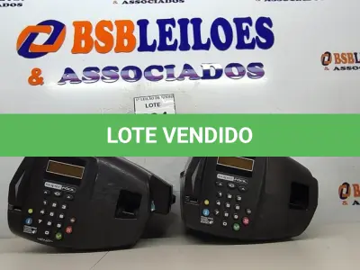 LOTE 204 - 02 RELÓGIOS DE PONTO BIOMÉTRICO. (NO ESTADO) ATENÇÃO! FAZER A VISITAÇÃO ANTES DE ARREMATAR, NÃO SABEMOS SE FUNCIONA, LEILÃO NÃO TEM GARANTIA E NEM DEVOLUÇÃO, SUJEITO A POSSÍVEIS AVARIAS VISÍVEIS/OCULTAS E/OU AUSÊNCIA DE COMPONENTES.