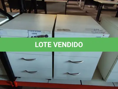 LOTE 127 - 02 GAVETEIROS DE ESCRITÓRIO COM 03 GAVETAS CADA. (NO ESTADO) ATENÇÃO! FAZER A VISITAÇÃO ANTES DE ARREMATAR, NÃO SABEMOS SE FUNCIONA, LEILÃO NÃO TEM GARANTIA E NEM DEVOLUÇÃO, SUJEITO A POSSÍVEIS AVARIAS VISÍVEIS/OCULTAS E/OU AUSÊNCIA DE COMPONENTES.