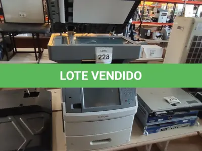 LOTE 228 - 01 IMPRESSORA MULTIFUNCIONAL X656DE MARCA LEXMARK. (NO ESTADO) ATENÇÃO! FAZER A VISITAÇÃO ANTES DE ARREMATAR, NÃO SABEMOS SE FUNCIONA, LEILÃO NÃO TEM GARANTIA E NEM DEVOLUÇÃO, SUJEITO A POSSÍVEIS AVARIAS VISÍVEIS/OCULTAS E/OU AUSÊNCIA DE COMPONENTES.