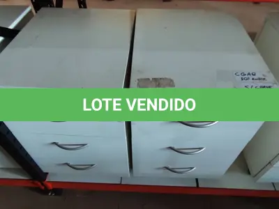 LOTE 127 - 02 GAVETEIROS DE ESCRITÓRIO COM 03 GAVETAS CADA. (NO ESTADO) ATENÇÃO! FAZER A VISITAÇÃO ANTES DE ARREMATAR, NÃO SABEMOS SE FUNCIONA, LEILÃO NÃO TEM GARANTIA E NEM DEVOLUÇÃO, SUJEITO A POSSÍVEIS AVARIAS VISÍVEIS/OCULTAS E/OU AUSÊNCIA DE COMPONENTES.