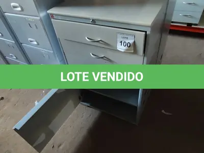 LOTE 100 - 02 ARQUIVOS 03 GAVETAS CADA. (NO ESTADO) ATENÇÃO! FAZER A VISITAÇÃO ANTES DE ARREMATAR, NÃO SABEMOS SE FUNCIONA, LEILÃO NÃO TEM GARANTIA E NEM DEVOLUÇÃO, SUJEITO A POSSÍVEIS AVARIAS VISÍVEIS/OCULTAS E/OU AUSÊNCIA DE COMPONENTES.