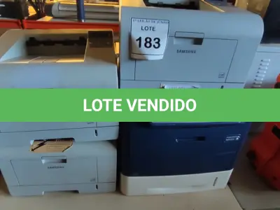 LOTE 183 - 04 IMPRESSORAS, SENDO 03 MODELOS ML/3471ND MARCA SAMSUNG E 01 PHASER 4600 MARCA XEROX. (NO ESTADO) ATENÇÃO! FAZER A VISITAÇÃO ANTES DE ARREMATAR, NÃO SABEMOS SE FUNCIONA, LEILÃO NÃO TEM GARANTIA E NEM DEVOLUÇÃO, SUJEITO A POSSÍVEIS AVARIAS VISÍVEIS/OCULTAS E/OU AUSÊNCIA DE COMPONENTES.