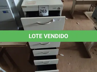 LOTE 263 - 02 GAVETEIROS DE ESCRITÓRIO COM 3 GAVETAS CADA. (NO ESTADO) ATENÇÃO! FAZER A VISITAÇÃO ANTES DE ARREMATAR, NÃO SABEMOS SE FUNCIONA, LEILÃO NÃO TEM GARANTIA E NEM DEVOLUÇÃO, SUJEITO A POSSÍVEIS AVARIAS VISÍVEIS/OCULTAS E/OU AUSÊNCIA DE COMPONENTES.