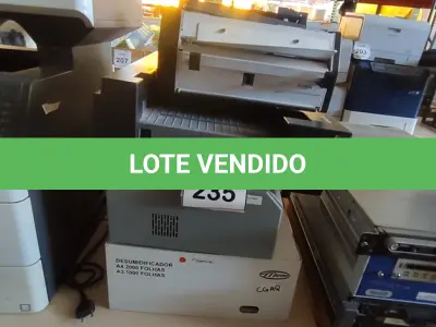 LOTE 235 - 01 DESUMIDIFICADOR, 01 IMPRESSORA BRAILE, 01 SCANNER OPSCAM, SCANER SCATRON. (NO ESTADO) ATENÇÃO! FAZER A VISITAÇÃO ANTES DE ARREMATAR, NÃO SABEMOS SE FUNCIONA, LEILÃO NÃO TEM GARANTIA E NEM DEVOLUÇÃO, SUJEITO A POSSÍVEIS AVARIAS VISÍVEIS/OCULTAS E/OU AUSÊNCIA DE COMPONENTES.