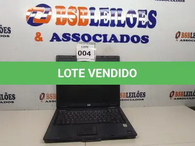LOTE 004 - 01 NOTEBOOK MARCA HP SEM FONTE. (NO ESTADO) ATENÇÃO! FAZER A VISITAÇÃO ANTES DE ARREMATAR, NÃO SABEMOS SE FUNCIONA, LEILÃO NÃO TEM GARANTIA E NEM DEVOLUÇÃO, SUJEITO A POSSÍVEIS AVARIAS VISÍVEIS/OCULTAS E/OU AUSÊNCIA DE COMPONENTES.