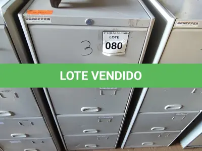 LOTE 080 - 01 ARQUIVO DE AÇO 04 GAVETAS. (NO ESTADO) ATENÇÃO! FAZER A VISITAÇÃO ANTES DE ARREMATAR, NÃO SABEMOS SE FUNCIONA, LEILÃO NÃO TEM GARANTIA E NEM DEVOLUÇÃO, SUJEITO A POSSÍVEIS AVARIAS VISÍVEIS/OCULTAS E/OU AUSÊNCIA DE COMPONENTES.