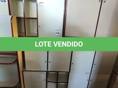 LOTE 158 - 05 ARMÁRIOS DE ESCRITÓRIO E 02 PRATELEIRAS. (NO ESTADO) ATENÇÃO! FAZER A VISITAÇÃO ANTES DE ARREMATAR, NÃO SABEMOS SE FUNCIONA, LEILÃO NÃO TEM GARANTIA E NEM DEVOLUÇÃO, SUJEITO A POSSÍVEIS AVARIAS VISÍVEIS/OCULTAS E/OU AUSÊNCIA DE COMPONENTES.
