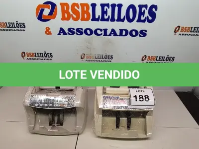 LOTE 188 - 02 CONTADORES DE CÉDULAS. (NO ESTADO) ATENÇÃO! FAZER A VISITAÇÃO ANTES DE ARREMATAR, NÃO SABEMOS SE FUNCIONA, LEILÃO NÃO TEM GARANTIA E NEM DEVOLUÇÃO, SUJEITO A POSSÍVEIS AVARIAS VISÍVEIS/OCULTAS E/OU AUSÊNCIA DE COMPONENTES.