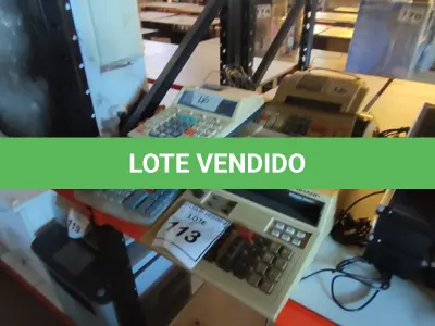 LOTE 113 - 01 LOTE COM CALCULADORAS MARCAS DIVERSAS. (NO ESTADO) ATENÇÃO! FAZER A VISITAÇÃO ANTES DE ARREMATAR, NÃO SABEMOS SE FUNCIONA, LEILÃO NÃO TEM GARANTIA E NEM DEVOLUÇÃO, SUJEITO A POSSÍVEIS AVARIAS VISÍVEIS/OCULTAS E/OU AUSÊNCIA DE COMPONENTES.