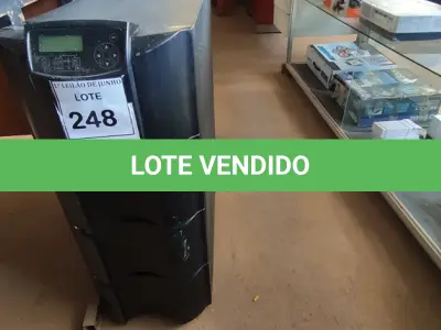 LOTE 248 - 01 NOBREAK 4000VA COM 16 BATERIAS MARCA SMS. (NO ESTADO) ATENÇÃO! FAZER A VISITAÇÃO ANTES DE ARREMATAR, NÃO SABEMOS SE FUNCIONA, LEILÃO NÃO TEM GARANTIA E NEM DEVOLUÇÃO, SUJEITO A POSSÍVEIS AVARIAS VISÍVEIS/OCULTAS E/OU AUSÊNCIA DE COMPONENTES.