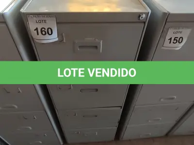 LOTE 160 - 01 ARQUIVO DE AÇO 04 GAVETAS. (NO ESTADO) ATENÇÃO! FAZER A VISITAÇÃO ANTES DE ARREMATAR, NÃO SABEMOS SE FUNCIONA, LEILÃO NÃO TEM GARANTIA E NEM DEVOLUÇÃO, SUJEITO A POSSÍVEIS AVARIAS VISÍVEIS/OCULTAS E/OU AUSÊNCIA DE COMPONENTES.