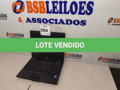 LOTE 004 - 01 NOTEBOOK MARCA HP SEM FONTE. (NO ESTADO) ATENÇÃO! FAZER A VISITAÇÃO ANTES DE ARREMATAR, NÃO SABEMOS SE FUNCIONA, LEILÃO NÃO TEM GARANTIA E NEM DEVOLUÇÃO, SUJEITO A POSSÍVEIS AVARIAS VISÍVEIS/OCULTAS E/OU AUSÊNCIA DE COMPONENTES.