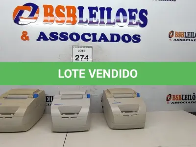 LOTE 274 - 03 IMPRESSORAS DE CUPOM MARCA DIABOLD. (NO ESTADO) ATENÇÃO! FAZER A VISITAÇÃO ANTES DE ARREMATAR, NÃO SABEMOS SE FUNCIONA, LEILÃO NÃO TEM GARANTIA E NEM DEVOLUÇÃO, SUJEITO A POSSÍVEIS AVARIAS VISÍVEIS/OCULTAS E/OU AUSÊNCIA DE COMPONENTES.
