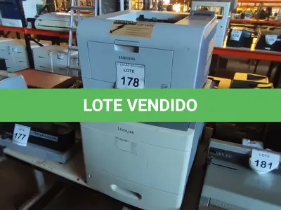LOTE 178 - 02 IMPRESSORAS, SENDO 01 MODELO ML-3471ND MARCA SAMSUNG E 01 MODELO T654DN MARCA LEXMARK. (NO ESTADO) ATENÇÃO! FAZER A VISITAÇÃO ANTES DE ARREMATAR, NÃO SABEMOS SE FUNCIONA, LEILÃO NÃO TEM GARANTIA E NEM DEVOLUÇÃO, SUJEITO A POSSÍVEIS AVARIAS VISÍVEIS/OCULTAS E/OU AUSÊNCIA DE COMPONENTES.
