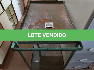 LOTE 222 - 01 CARRINHO DE TRANSPORTE COM RODINHAS. (NO ESTADO) ATENÇÃO! FAZER A VISITAÇÃO ANTES DE ARREMATAR, NÃO SABEMOS SE FUNCIONA, LEILÃO NÃO TEM GARANTIA E NEM DEVOLUÇÃO, SUJEITO A POSSÍVEIS AVARIAS VISÍVEIS/OCULTAS E/OU AUSÊNCIA DE COMPONENTES.