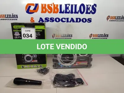 LOTE 034 - 01 CAIXA DE SOM ECOPOWER KARAOKÊ BLUETOOTH MODELO EP-2220 COM CONTROLE, CARREGADOR E MICROFONE COLORIDO. (NO ESTADO) ATENÇÃO! FAZER A VISITAÇÃO ANTES DE ARREMATAR, NÃO SABEMOS SE FUNCIONA, LEILÃO NÃO TEM GARANTIA E NEM DEVOLUÇÃO, SUJEITO A POSSÍVEIS AVARIAS VISÍVEIS/OCULTAS E/OU AUSÊNCIA DE COMPONENTES.