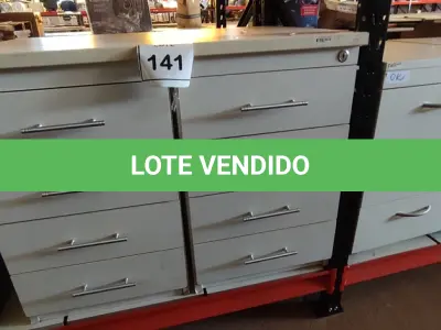 LOTE 141 - 02 GAVETEIROS DE ESCRITÓRIO. (NO ESTADO) ATENÇÃO! FAZER A VISITAÇÃO ANTES DE ARREMATAR, NÃO SABEMOS SE FUNCIONA, LEILÃO NÃO TEM GARANTIA E NEM DEVOLUÇÃO, SUJEITO A POSSÍVEIS AVARIAS VISÍVEIS/OCULTAS E/OU AUSÊNCIA DE COMPONENTES.