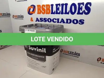 LOTE 312 - 01 BALDE DE TINTA SUVINIL INTERIORES FOSCOS 18L NA COR FOSCO BRANCO. VENCIMENTO 10/2027 (NOVO) (NO ESTADO) ATENÇÃO! FAZER A VISITAÇÃO ANTES DE ARREMATAR, NÃO SABEMOS SE FUNCIONA. LEILÃO NÃO TEM GARANTIA E NEM DEVOLUÇÃO, SUJEITO A POSSÍVEIS AVARIAS VISÍVEIS/OCULTAS E/OU AUSÊNCIA DE COMPONENTES.