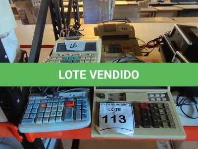 LOTE 113 - 01 LOTE COM CALCULADORAS MARCAS DIVERSAS. (NO ESTADO) ATENÇÃO! FAZER A VISITAÇÃO ANTES DE ARREMATAR, NÃO SABEMOS SE FUNCIONA, LEILÃO NÃO TEM GARANTIA E NEM DEVOLUÇÃO, SUJEITO A POSSÍVEIS AVARIAS VISÍVEIS/OCULTAS E/OU AUSÊNCIA DE COMPONENTES.