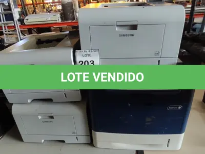 LOTE 203 - 04 IMPRESSORAS SENDO, 03 MODELOS ML-3471ND SAMSUNG E 01 PHASER 4600 MARCA XEROX.  (NO ESTADO) ATENÇÃO! FAZER A VISITAÇÃO ANTES DE ARREMATAR, NÃO SABEMOS SE FUNCIONA, LEILÃO NÃO TEM GARANTIA E NEM DEVOLUÇÃO, SUJEITO A POSSÍVEIS AVARIAS VISÍVEIS/OCULTAS E/OU AUSÊNCIA DE COMPONENTES.