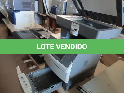 LOTE 228 - 01 IMPRESSORA MULTIFUNCIONAL X656DE MARCA LEXMARK. (NO ESTADO) ATENÇÃO! FAZER A VISITAÇÃO ANTES DE ARREMATAR, NÃO SABEMOS SE FUNCIONA, LEILÃO NÃO TEM GARANTIA E NEM DEVOLUÇÃO, SUJEITO A POSSÍVEIS AVARIAS VISÍVEIS/OCULTAS E/OU AUSÊNCIA DE COMPONENTES.