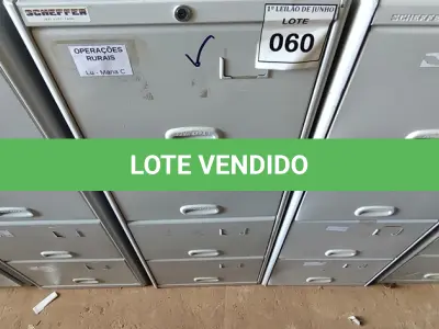 LOTE 060 - 01 ARQUIVO DE AÇO 04 GAVETAS. (NO ESTADO) ATENÇÃO! FAZER A VISITAÇÃO ANTES DE ARREMATAR, NÃO SABEMOS SE FUNCIONA, LEILÃO NÃO TEM GARANTIA E NEM DEVOLUÇÃO, SUJEITO A POSSÍVEIS AVARIAS VISÍVEIS/OCULTAS E/OU AUSÊNCIA DE COMPONENTES.