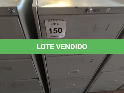 LOTE 150 - 01 ARQUIVO DE AÇO 04 GAVETAS. (NO ESTADO) ATENÇÃO! FAZER A VISITAÇÃO ANTES DE ARREMATAR, NÃO SABEMOS SE FUNCIONA, LEILÃO NÃO TEM GARANTIA E NEM DEVOLUÇÃO, SUJEITO A POSSÍVEIS AVARIAS VISÍVEIS/OCULTAS E/OU AUSÊNCIA DE COMPONENTES.