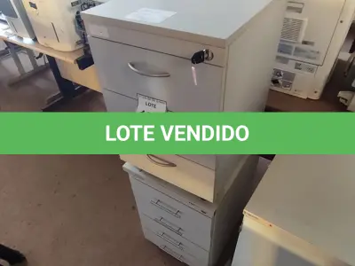 LOTE 157 - 02 GAVETEIROS DE ESCRITÓRIO. (NO ESTADO) ATENÇÃO! FAZER A VISITAÇÃO ANTES DE ARREMATAR, NÃO SABEMOS SE FUNCIONA, LEILÃO NÃO TEM GARANTIA E NEM DEVOLUÇÃO, SUJEITO A POSSÍVEIS AVARIAS VISÍVEIS/OCULTAS E/OU AUSÊNCIA DE COMPONENTES.