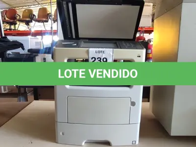 LOTE 239 - 01 IMPRESSORA MX611DE MARCA LEXMARK. (NO ESTADO) ATENÇÃO! FAZER A VISITAÇÃO ANTES DE ARREMATAR, NÃO SABEMOS SE FUNCIONA, LEILÃO NÃO TEM GARANTIA E NEM DEVOLUÇÃO, SUJEITO A POSSÍVEIS AVARIAS VISÍVEIS/OCULTAS E/OU AUSÊNCIA DE COMPONENTES.