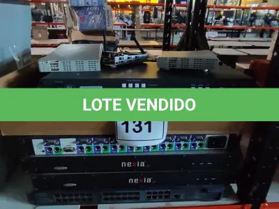 LOTE 131 - 01 LOTE COM 02 ROTEADORES, 01 COMPUTADOR DE MATRIZ DE VÍDEO E ÁUDIO, 01 SWITCH DE REDE, 02 PROCESSADORES DE SINAL ÁUDIO/ VÍDEO MARCA BIAMP NEXIA VC E 01 SWITCH HP. (NO ESTADO) ATENÇÃO! FAZER A VISITAÇÃO ANTES DE ARREMATAR, NÃO SABEMOS SE FUNCIONA, LEILÃO NÃO TEM GARANTIA E NEM DEVOLUÇÃO, SUJEITO A POSSÍVEIS AVARIAS VISÍVEIS/OCULTAS E/OU AUSÊNCIA DE COMPONENTES.