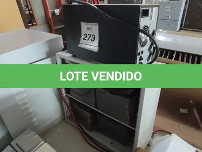 LOTE 273 - 01 NOBREAK MARCA LACERDA E UM BANCO DE BATERIAS COM 4 BATERIAS. (NO ESTADO) ATENÇÃO! FAZER A VISITAÇÃO ANTES DE ARREMATAR, NÃO SABEMOS SE FUNCIONA, LEILÃO NÃO TEM GARANTIA E NEM DEVOLUÇÃO, SUJEITO A POSSÍVEIS AVARIAS VISÍVEIS/OCULTAS E/OU AUSÊNCIA DE COMPONENTES.