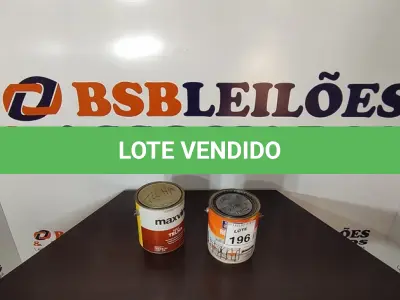 LOTE 196 - 01 LATA DE ESMALTE SINTÉTICO PARA INTERIOR E EXTERIOR 3,6L MARCA SHERWIN WILLIAMS E 01 LATA MAX TELHA INTERIOR E EXTERIOR INCOLOR 3,6L MAXVINIL. (NO ESTADO) ATENÇÃO! FAZER A VISITAÇÃO ANTES DE ARREMATAR, NÃO SABEMOS SE FUNCIONA, LEILÃO NÃO TEM GARANTIA E NEM DEVOLUÇÃO, SUJEITO A POSSÍVEIS AVARIAS VISÍVEIS/OCULTAS E/OU AUSÊNCIA DE COMPONENTES.