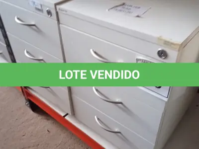 LOTE 339 - 02 GAVETEIROS COM 03 GAVETAS CADA. (NO ESTADO) ATENÇÃO! FAZER A VISITAÇÃO ANTES DE ARREMATAR, NÃO SABEMOS SE FUNCIONA. LEILÃO NÃO TEM GARANTIA E NEM DEVOLUÇÃO, SUJEITO A POSSÍVEIS AVARIAS VISÍVEIS/OCULTAS E/OU AUSÊNCIA DE COMPONENTES.
