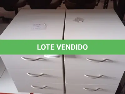 LOTE 351 - 02 GAVETEIROS COM 03 GAVETAS CADA. (NO ESTADO) ATENÇÃO! FAZER A VISITAÇÃO ANTES DE ARREMATAR, NÃO SABEMOS SE FUNCIONA. LEILÃO NÃO TEM GARANTIA E NEM DEVOLUÇÃO, SUJEITO A POSSÍVEIS AVARIAS VISÍVEIS/OCULTAS E/OU AUSÊNCIA DE COMPONENTES.