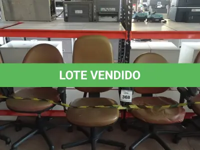 LOTE 367 - 06 CADEIRAS DE ESCRITÓRIO GIRATÓRIAS. (NO ESTADO) ATENÇÃO! FAZER A VISITAÇÃO ANTES DE ARREMATAR, NÃO SABEMOS SE FUNCIONA. LEILÃO NÃO TEM GARANTIA E NEM DEVOLUÇÃO, SUJEITO A POSSÍVEIS AVARIAS VISÍVEIS/OCULTAS E/OU AUSÊNCIA DE COMPONENTES.