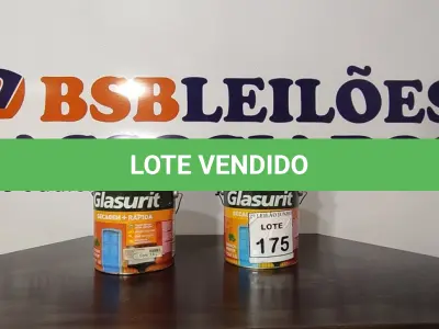 LOTE 175 - 02 LATAS DE ESMALTE SINTÉTICO 3,6L CADA NAS CORES BRILHANTE CAMURÇA MARCA GLASURIT. (NO ESTADO) ATENÇÃO! FAZER A VISITAÇÃO ANTES DE ARREMATAR, NÃO SABEMOS SE FUNCIONA, LEILÃO NÃO TEM GARANTIA E NEM DEVOLUÇÃO, SUJEITO A POSSÍVEIS AVARIAS VISÍVEIS/OCULTAS E/OU AUSÊNCIA DE COMPONENTES.