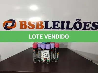 LOTE 127 - 10 TINTAS SPRAY DE CORES DIVERSAS. (NO ESTADO) ATENÇÃO! FAZER A VISITAÇÃO ANTES DE ARREMATAR, NÃO SABEMOS SE FUNCIONA, LEILÃO NÃO TEM GARANTIA E NEM DEVOLUÇÃO, SUJEITO A POSSÍVEIS AVARIAS VISÍVEIS/OCULTAS E/OU AUSÊNCIA DE COMPONENTES.