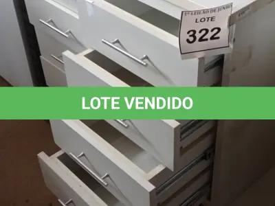 LOTE 322 - 02 GAVETEIROS COM 04 GAVETAS CADA. (NO ESTADO) ATENÇÃO! FAZER A VISITAÇÃO ANTES DE ARREMATAR, NÃO SABEMOS SE FUNCIONA, LEILÃO NÃO TEM GARANTIA E NEM DEVOLUÇÃO, SUJEITO A POSSÍVEIS AVARIAS VISÍVEIS/OCULTAS E/OU AUSÊNCIA DE COMPONENTES.
