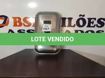LOTE 197 - 01 CUBA AÇO INOX. (NO ESTADO) ATENÇÃO! FAZER A VISITAÇÃO ANTES DE ARREMATAR, NÃO SABEMOS SE FUNCIONA, LEILÃO NÃO TEM GARANTIA E NEM DEVOLUÇÃO, SUJEITO A POSSÍVEIS AVARIAS VISÍVEIS/OCULTAS E/OU AUSÊNCIA DE COMPONENTES.