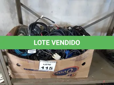 LOTE 115 - 01 LOTE DE CABOS DE CONEXÕES DIVERSOS. (NO ESTADO) ATENÇÃO! FAZER A VISITAÇÃO ANTES DE ARREMATAR, NÃO SABEMOS SE FUNCIONA, LEILÃO NÃO TEM GARANTIA E NEM DEVOLUÇÃO, SUJEITO A POSSÍVEIS AVARIAS VISÍVEIS/OCULTAS E/OU AUSÊNCIA DE COMPONENTES.