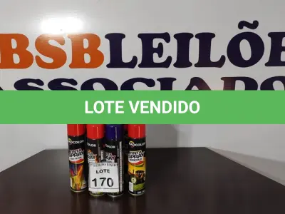 LOTE 170 - 09 TINTAS SPRAY DE CORES DIVERSAS. (NO ESTADO) ATENÇÃO! FAZER A VISITAÇÃO ANTES DE ARREMATAR, NÃO SABEMOS SE FUNCIONA, LEILÃO NÃO TEM GARANTIA E NEM DEVOLUÇÃO, SUJEITO A POSSÍVEIS AVARIAS VISÍVEIS/OCULTAS E/OU AUSÊNCIA DE COMPONENTES.