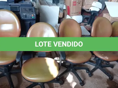 LOTE 375 - 05 CADEIRAS PARA ESCRITÓRIO GIRATÓRIAS. (NO ESTADO) ATENÇÃO! FAZER A VISITAÇÃO ANTES DE ARREMATAR, NÃO SABEMOS SE FUNCIONA. LEILÃO NÃO TEM GARANTIA E NEM DEVOLUÇÃO, SUJEITO A POSSÍVEIS AVARIAS VISÍVEIS/OCULTAS E/OU AUSÊNCIA DE COMPONENTES.