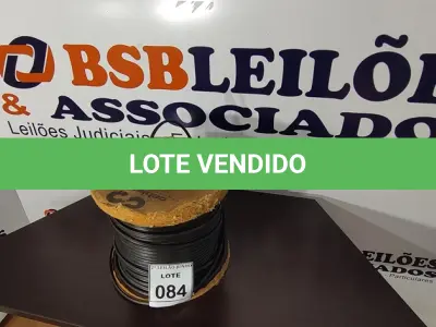 LOTE 084 - 01 ROLO DE FIO COAXIAL. (NO ESTADO) ATENÇÃO! FAZER A VISITAÇÃO ANTES DE ARREMATAR, NÃO SABEMOS SE FUNCIONA, LEILÃO NÃO TEM GARANTIA E NEM DEVOLUÇÃO, SUJEITO A POSSÍVEIS AVARIAS VISÍVEIS/OCULTAS E/OU AUSÊNCIA DE COMPONENTES.